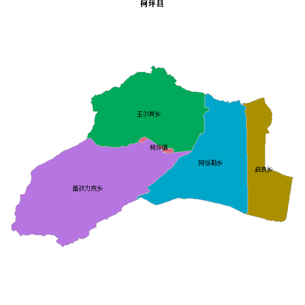 柯坪县乡镇地图shp数据WGS84坐标系.shp