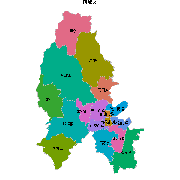 柯城区乡镇地图shp数据WGS84坐标系.shp