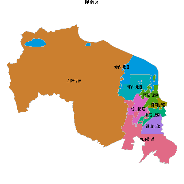 柳南区乡镇地图shp数据WGS84坐标系.shp