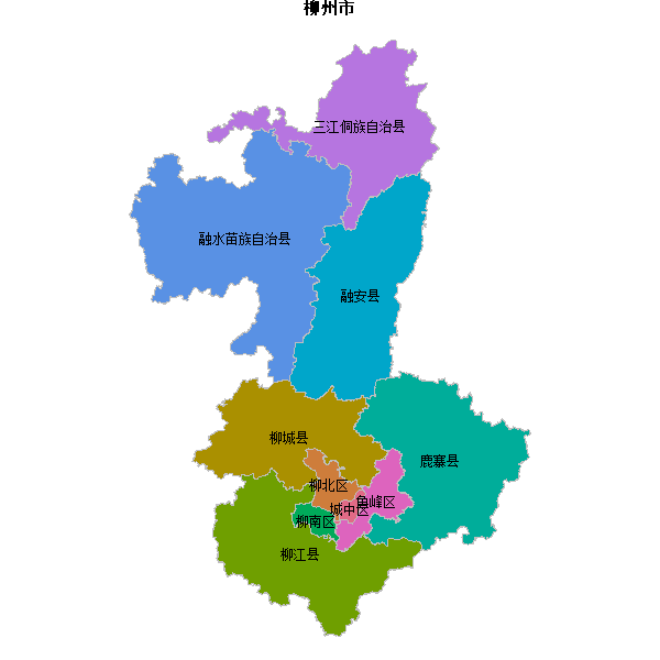 柳州市地图shp数据WGS84坐标系.shp