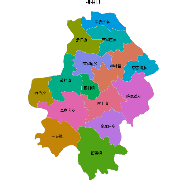 柳林县乡镇地图shp数据WGS84坐标系.shp