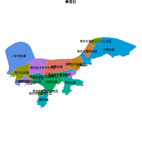 栖霞区乡镇地图shp数据WGS84坐标系.shp