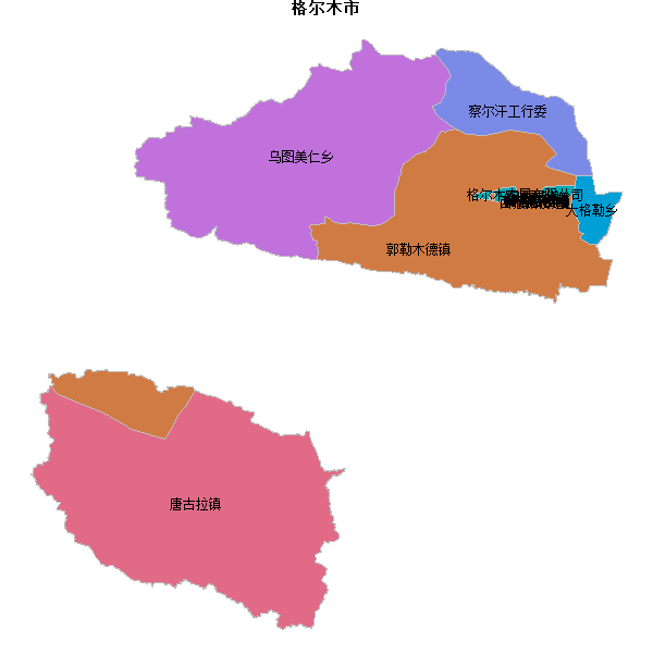 格尔木市乡镇地图shp数据WGS84坐标系.shp