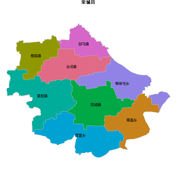 栾城县乡镇地图shp数据WGS84坐标系.shp