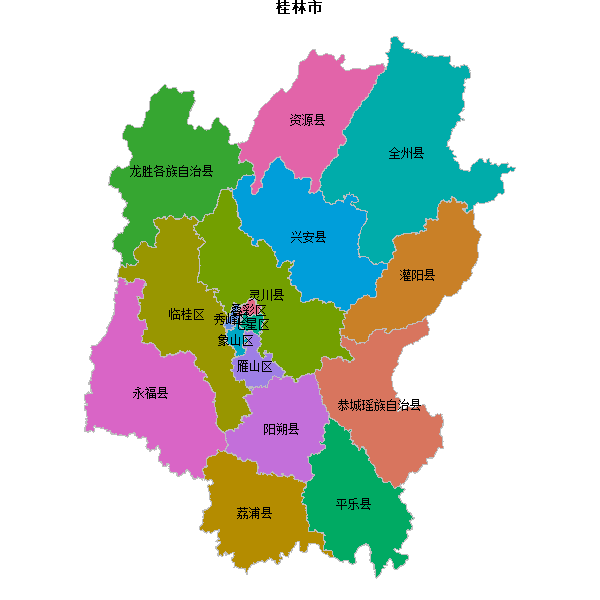 桂林市地图shp数据WGS84坐标系.shp
