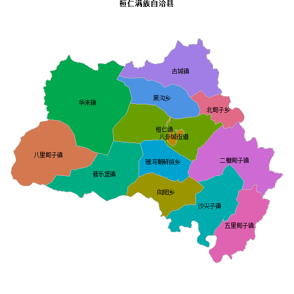 桓仁满族自治县乡镇地图shp数据WGS84坐标系.shp