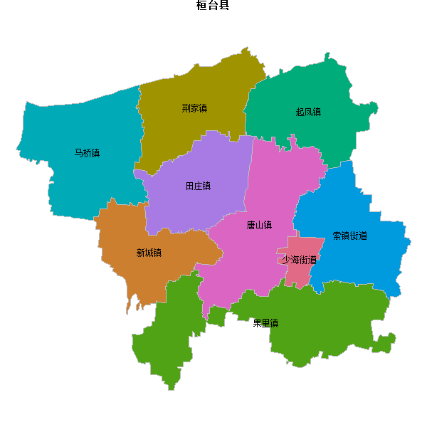 桓台县乡镇地图shp数据WGS84坐标系.shp