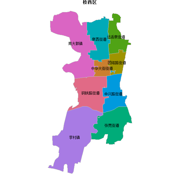 桥西区乡镇地图shp数据WGS84坐标系.shp
