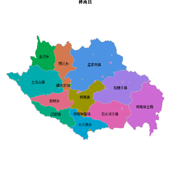 桦南县乡镇地图shp数据WGS84坐标系.shp