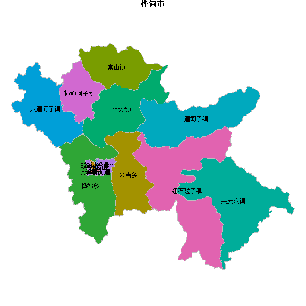 桦甸市乡镇地图shp数据WGS84坐标系.shp