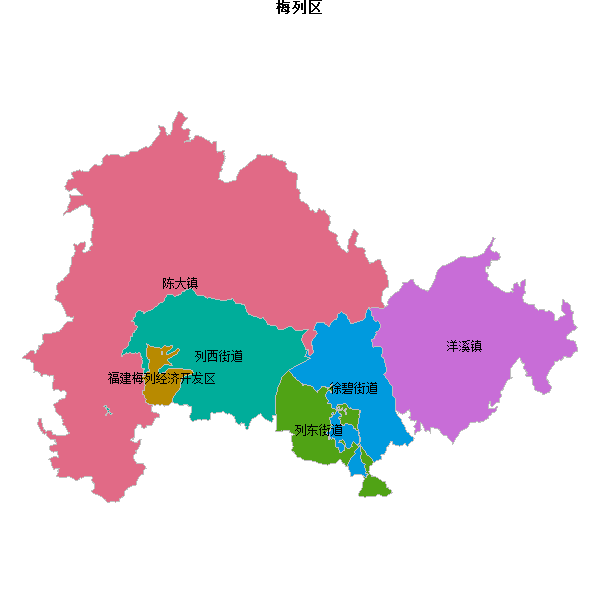 梅列区乡镇地图shp数据WGS84坐标系.shp