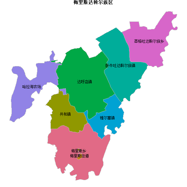 梅里斯达斡尔族区乡镇地图shp数据WGS84坐标系.shp