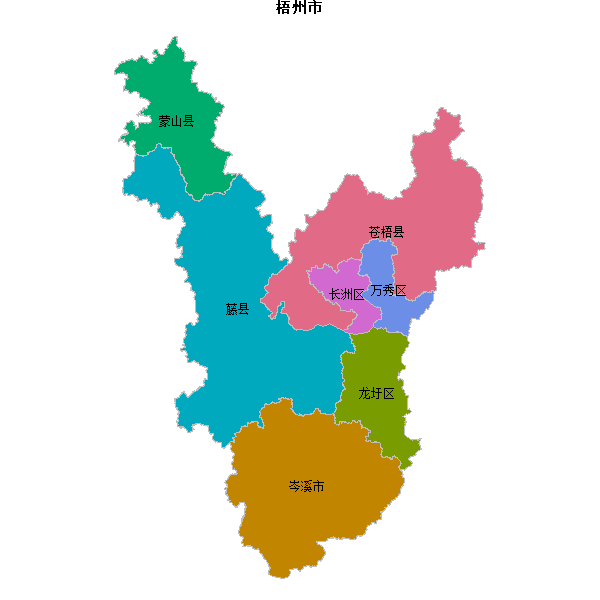 梧州市地图shp数据WGS84坐标系.shp