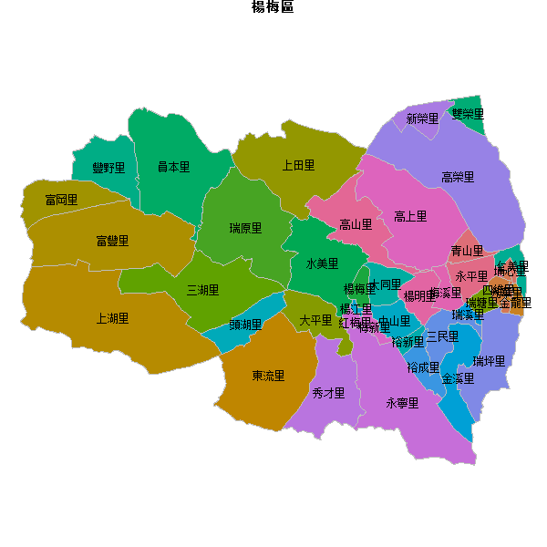 楊梅區乡镇地图shp数据WGS84坐标系.shp