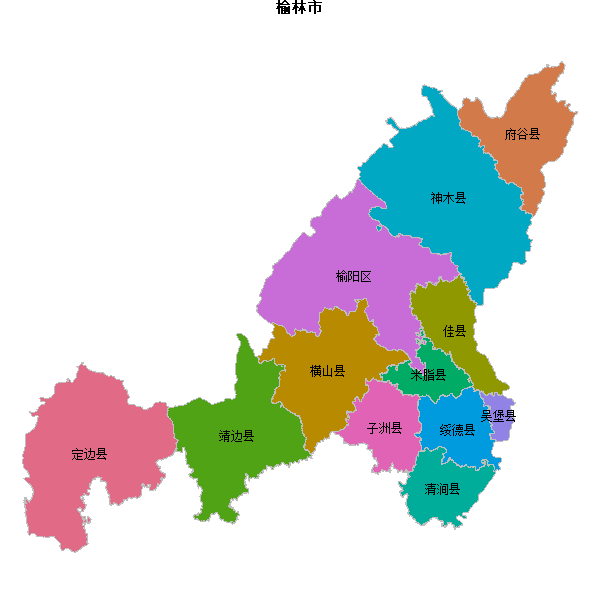 榆林市地图shp数据WGS84坐标系.shp
