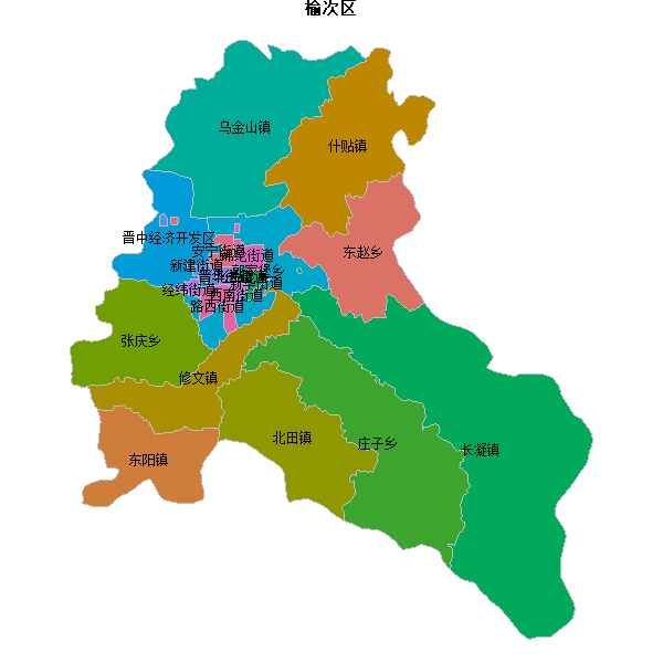 榆次区乡镇地图shp数据WGS84坐标系.shp