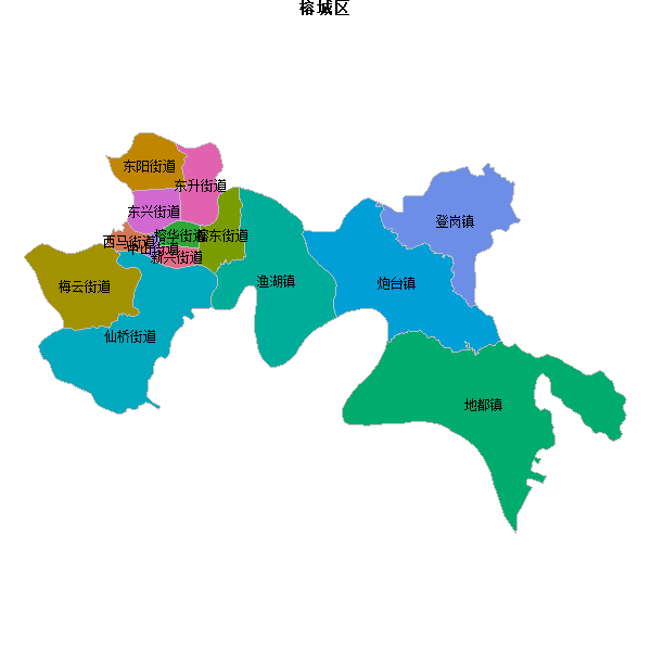 榕城区乡镇地图DWG数据WGS84坐标系.DWG