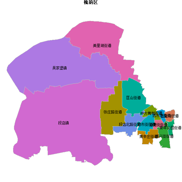 槐荫区乡镇地图shp数据WGS84坐标系.shp