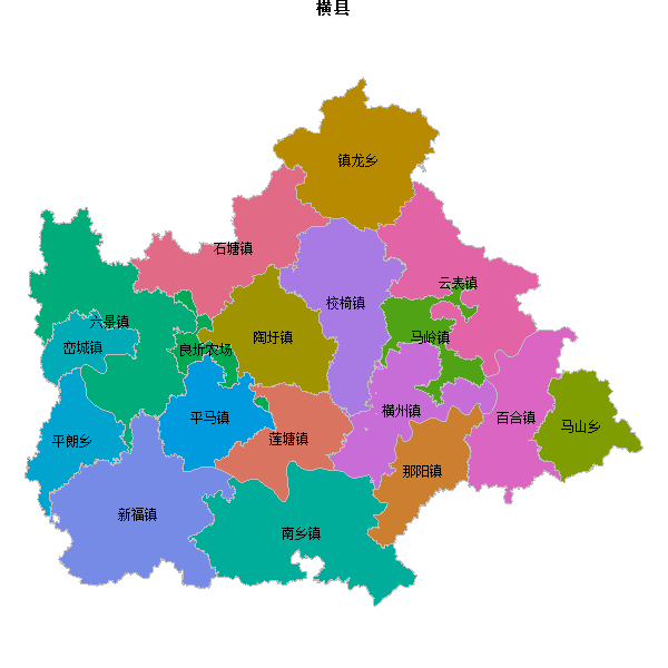 横县乡镇地图shp数据WGS84坐标系.shp