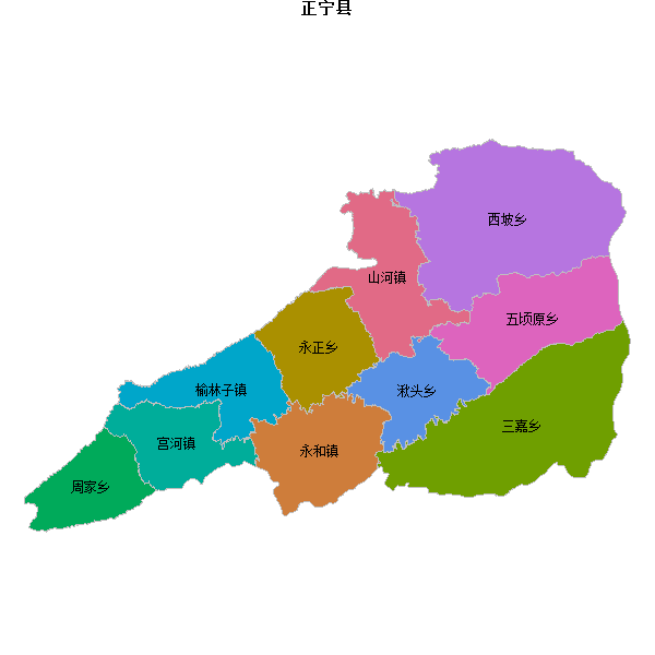 正宁县乡镇地图shp数据WGS84坐标系.shp