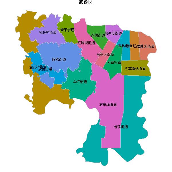 武侯区乡镇地图shp数据WGS84坐标系.shp