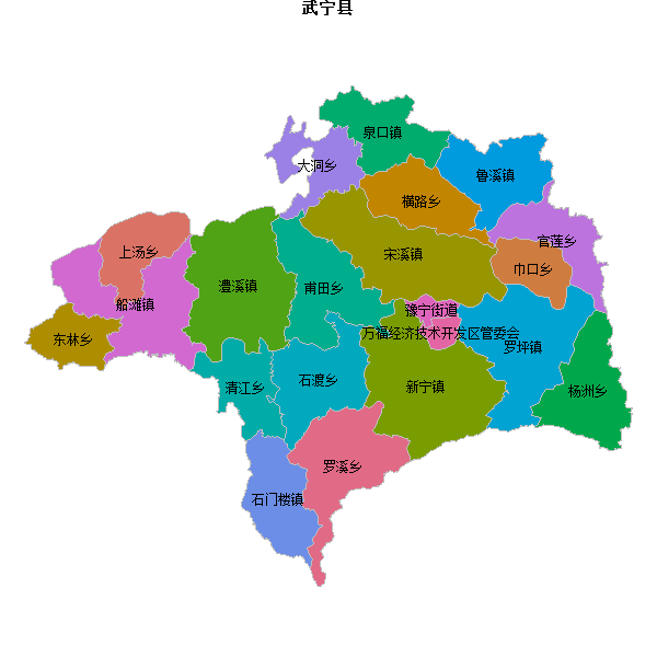 武宁县乡镇地图shp数据WGS84坐标系.shp