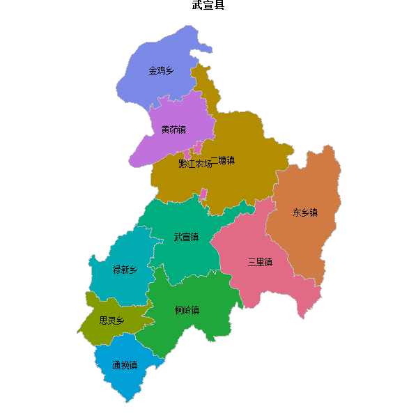 武宣县乡镇地图shp数据WGS84坐标系.shp