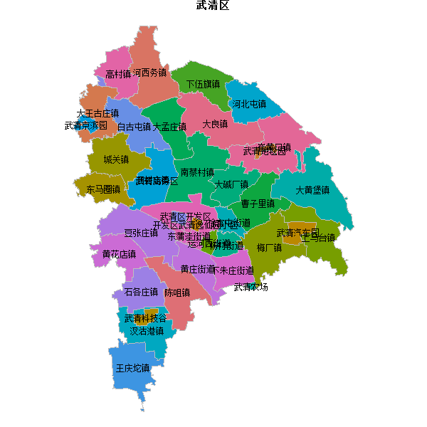 武清区乡镇地图shp数据WGS84坐标系.shp