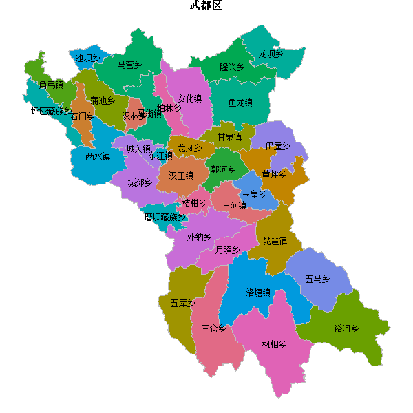 武都区乡镇地图shp数据WGS84坐标系.shp