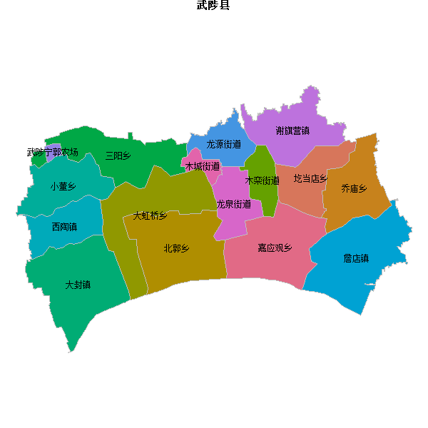 武陟县乡镇地图shp数据WGS84坐标系.shp