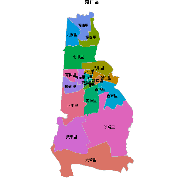歸仁區乡镇地图DWG数据WGS84坐标系.DWG