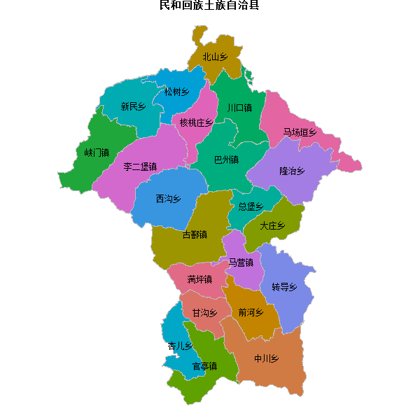 民和回族土族自治县乡镇地图shp数据WGS84坐标系.shp