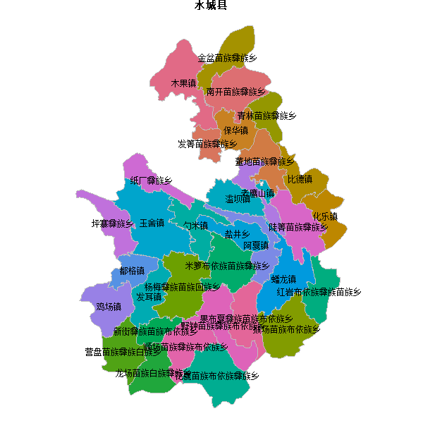 水城县乡镇地图shp数据WGS84坐标系.shp