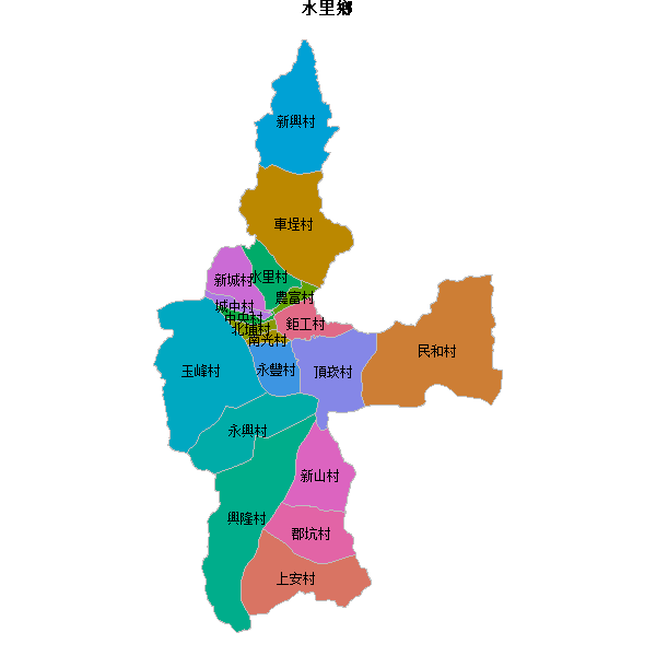 水里鄉乡镇地图shp数据WGS84坐标系.shp
