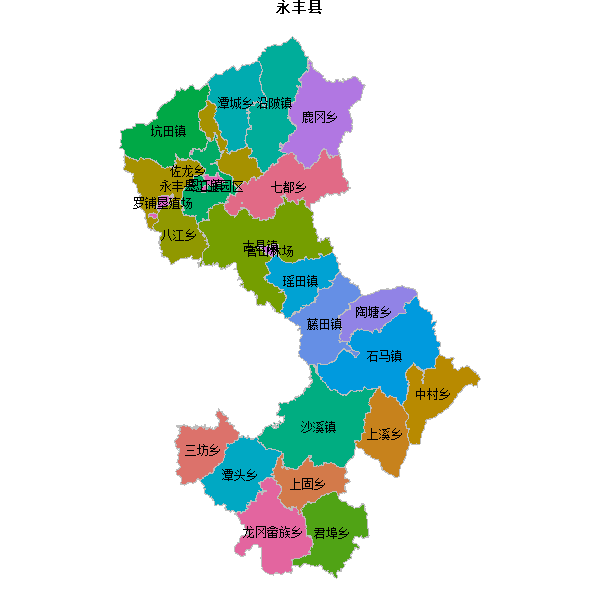 永丰县乡镇地图shp数据WGS84坐标系.shp