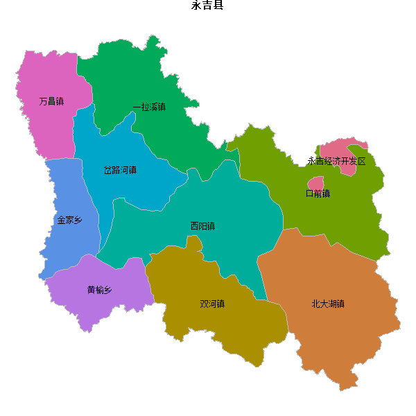 永吉县乡镇地图shp数据WGS84坐标系.shp