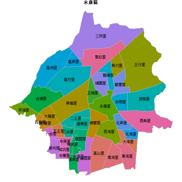 永康區乡镇地图KML数据WGS84坐标系.KML