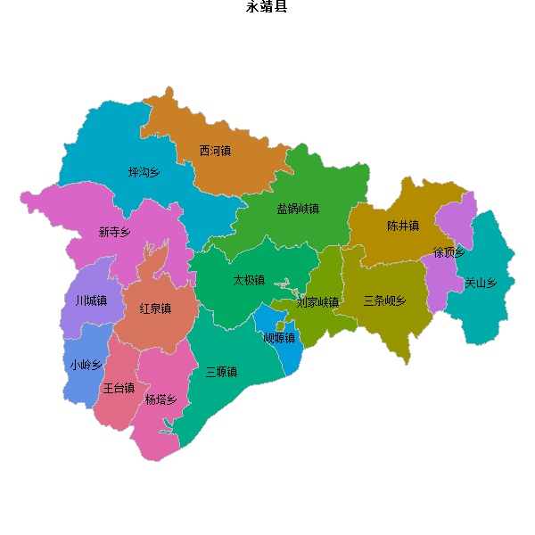 永靖县乡镇地图shp数据WGS84坐标系.shp