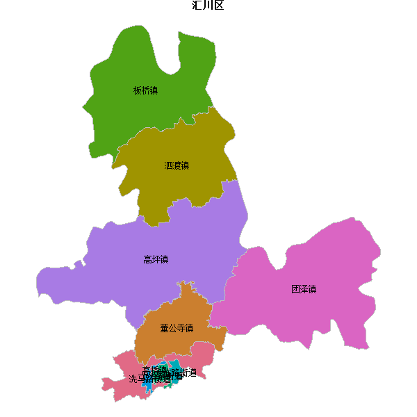 汇川区乡镇地图shp数据WGS84坐标系.shp