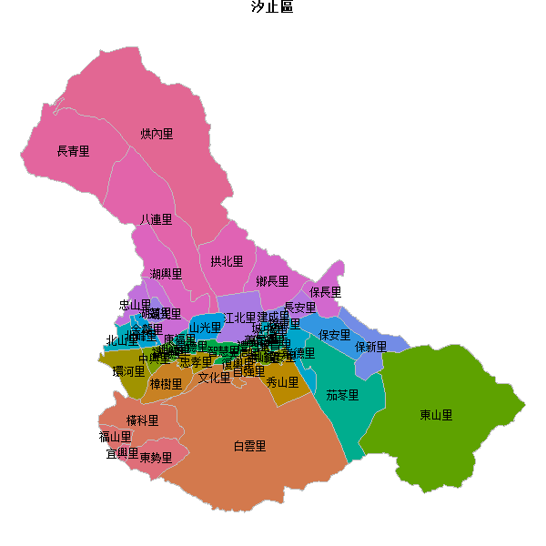 汐止區乡镇地图shp数据WGS84坐标系.shp