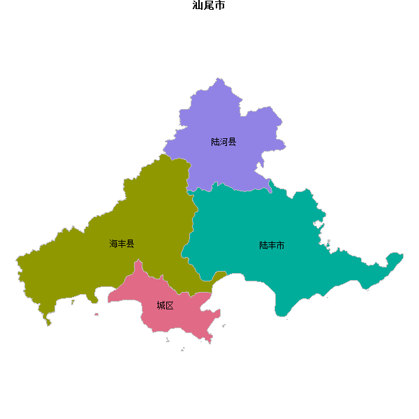 汕尾市地图shp数据WGS84坐标系.shp