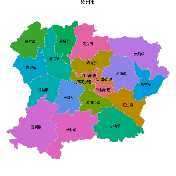 汝州市乡镇地图shp数据WGS84坐标系.shp