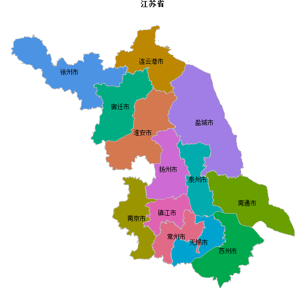 江苏省地图shp数据WGS84坐标系.shp