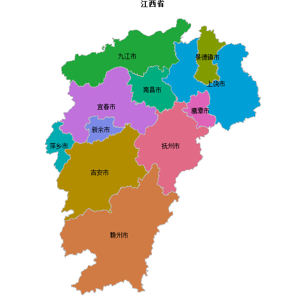 江西省地图shp数据WGS84坐标系.shp