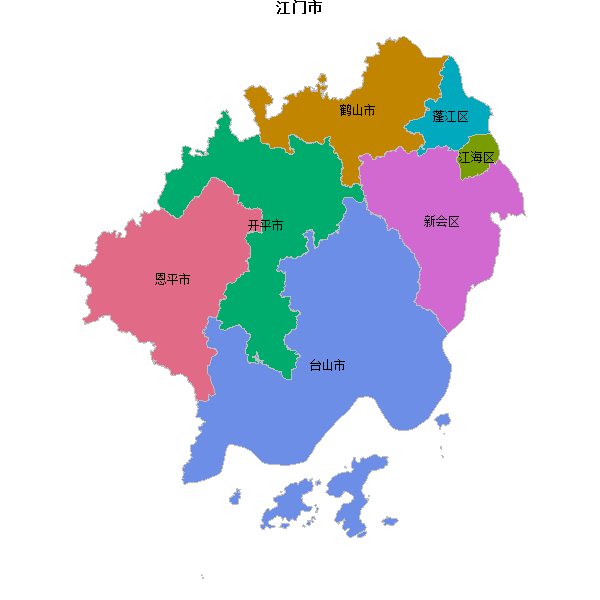 江门市地图shp数据WGS84坐标系.shp