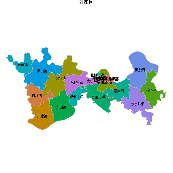 江阳区乡镇地图shp数据WGS84坐标系.shp