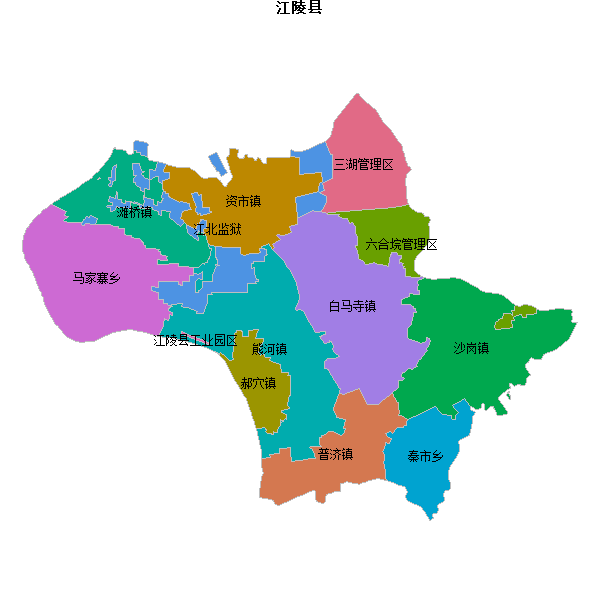 江陵县乡镇地图shp数据WGS84坐标系.shp