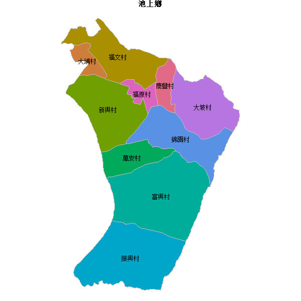 池上鄉乡镇地图shp数据WGS84坐标系.shp