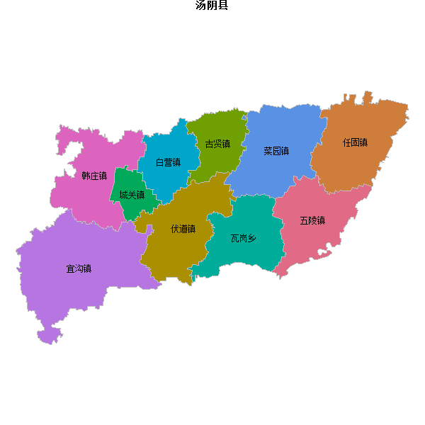 汤阴县乡镇地图shp数据WGS84坐标系.shp