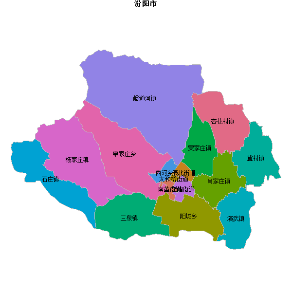 汾阳市乡镇地图shp数据WGS84坐标系.shp